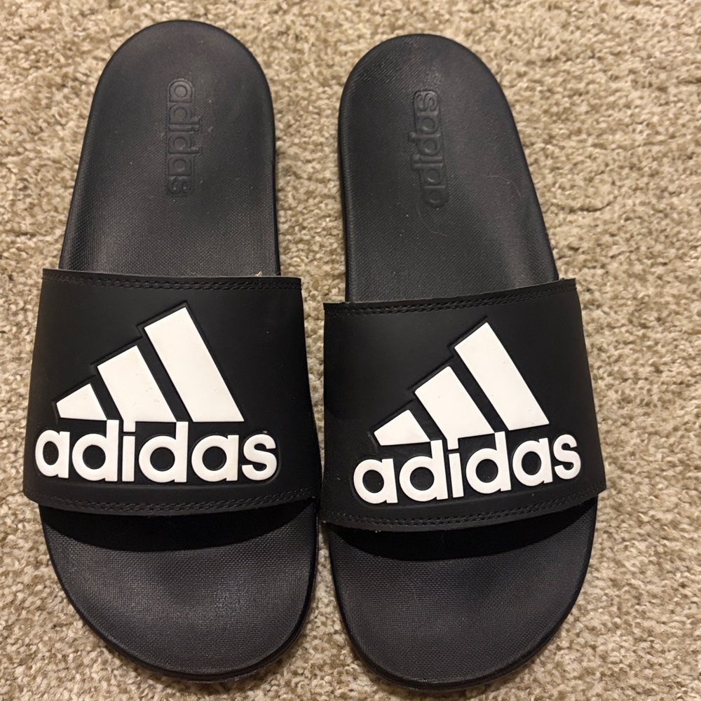 Adidas Black and White Logo Slides